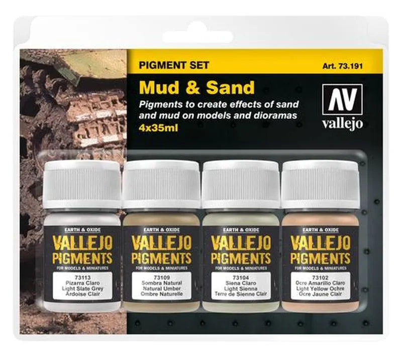 Vallejo Pigment Set Mud Sand 4 VA73191 Pigment Neu