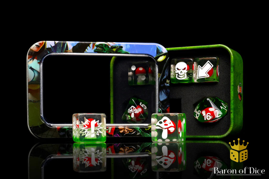 Baron of Dice Mushroom – Generical Football – 7-teiliges Würfelset für Bloody Football
