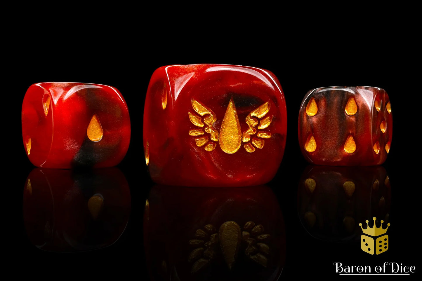 Baron of Dice Blood Drop – 25 runde Würfel für Sci-Fi Wargaming