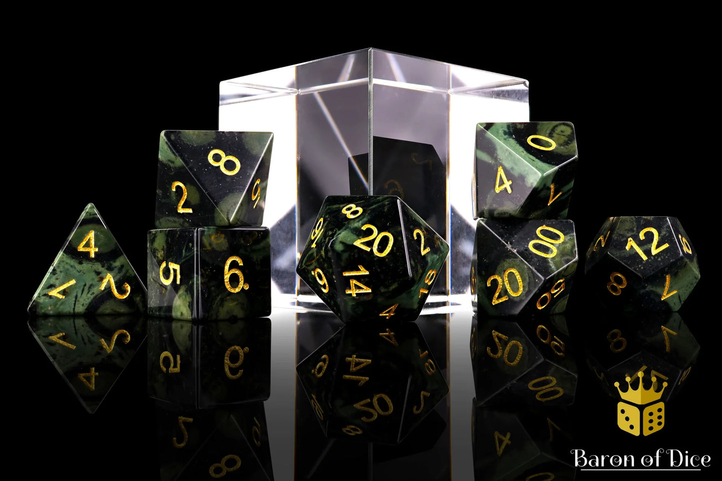 Baron of Dice Natural Warp Stone – 7-teiliges RPG-Würfelset DnD Gemstone