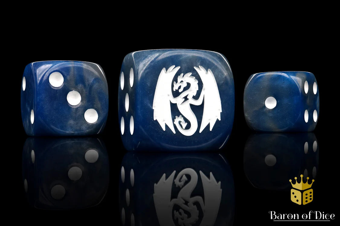 Baron of Dice Storm Dragon – 25 runde Würfel für Fantasy Wargaming
