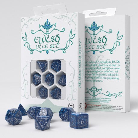 Elvish Black & glow-in-the-dark Dice Set