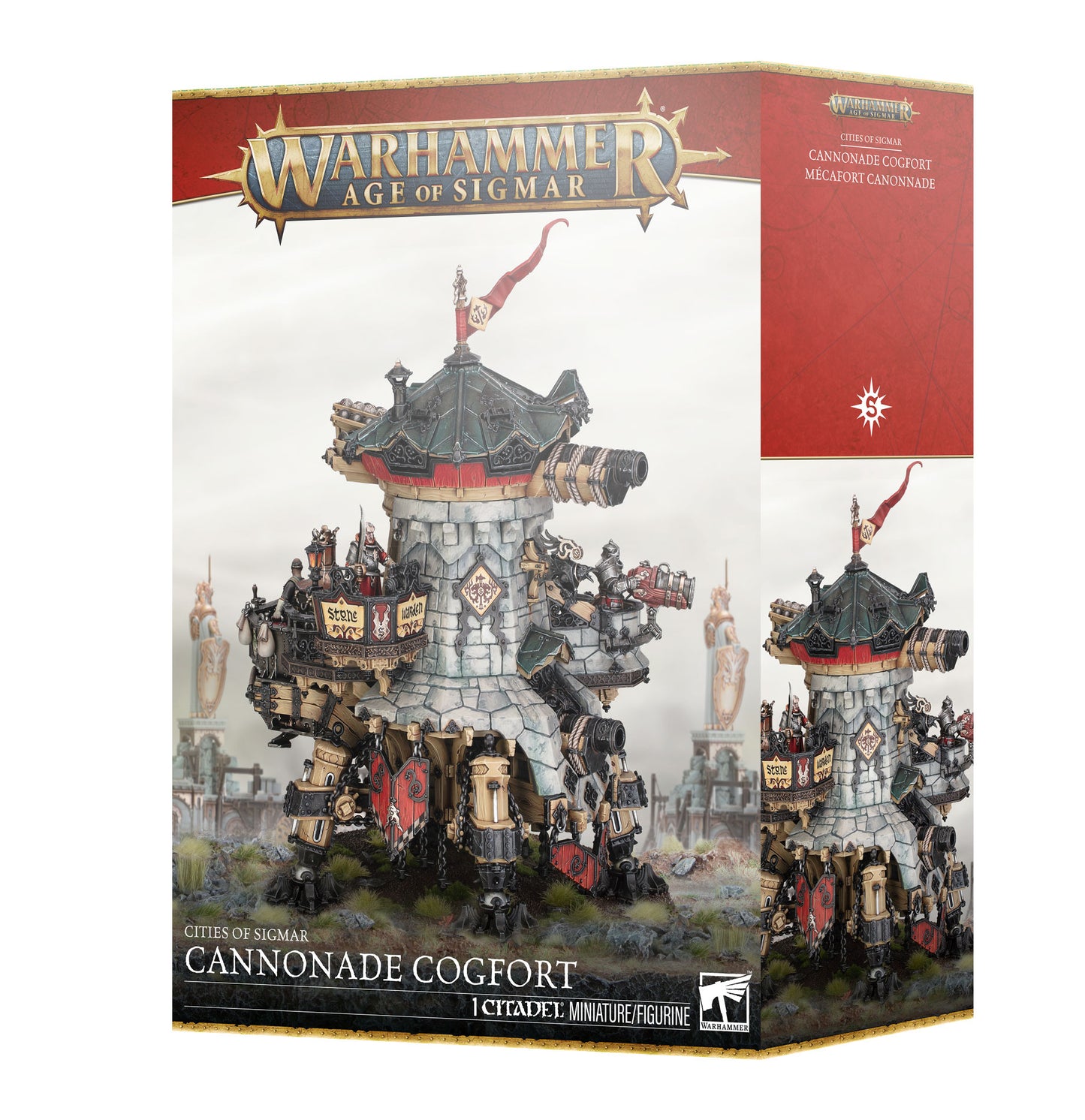 Warhammer Age of Sigmar Cities of Sigmar: Cannonade Cogfort – War Machine Miniature Box Set