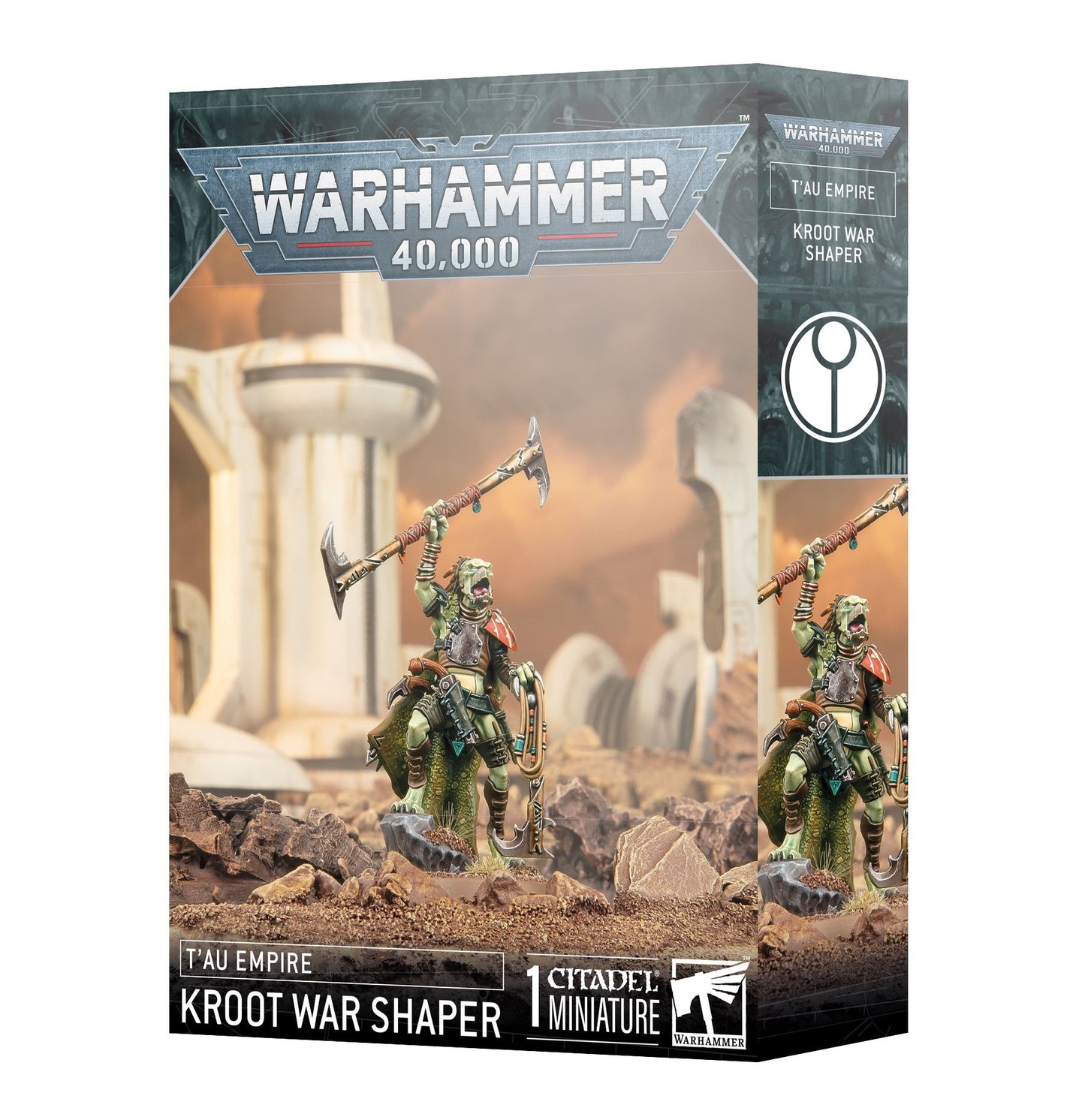 Miniatur des Kroot-Kriegsformers aus Warhammer