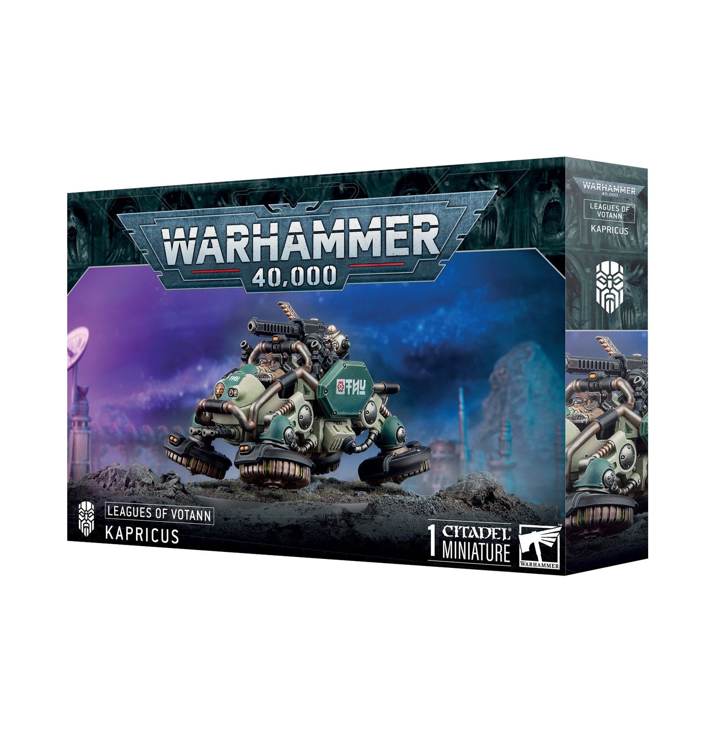 Leagues of Votann: Kapricus Defender/Carrier – Gepanzertes Transportfahrzeug der Votann-Völker als Sammlerfigur für das Tabletop-Spiel Warhammer 40.000