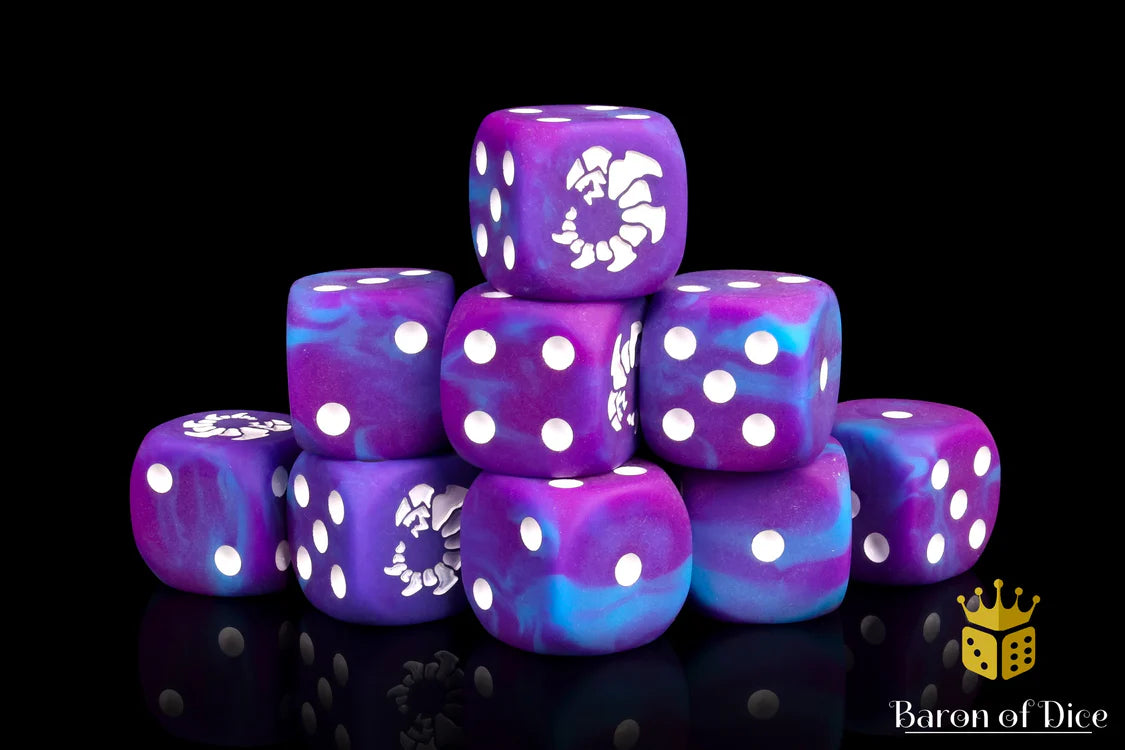 Baron of Dice Clawed Serpent – 25 runde Würfel für Sci-Fi Wargaming