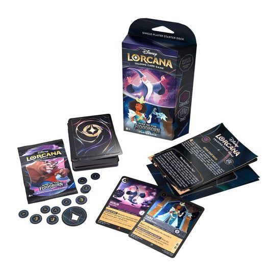 Disney Lorcana Rise of the Floodborn Starterdeck Merlin & Tiana Englisch