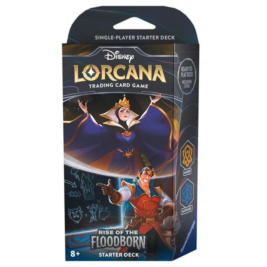 Disney Lorcana Rise of the Floodborn Starterdeck The Evil Queen & Gaston Englisch