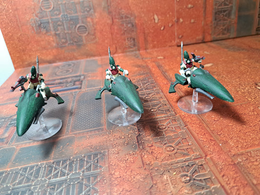 3 Windrider Jetbikes Aeldari Eldar Warhammer 40k bemalt