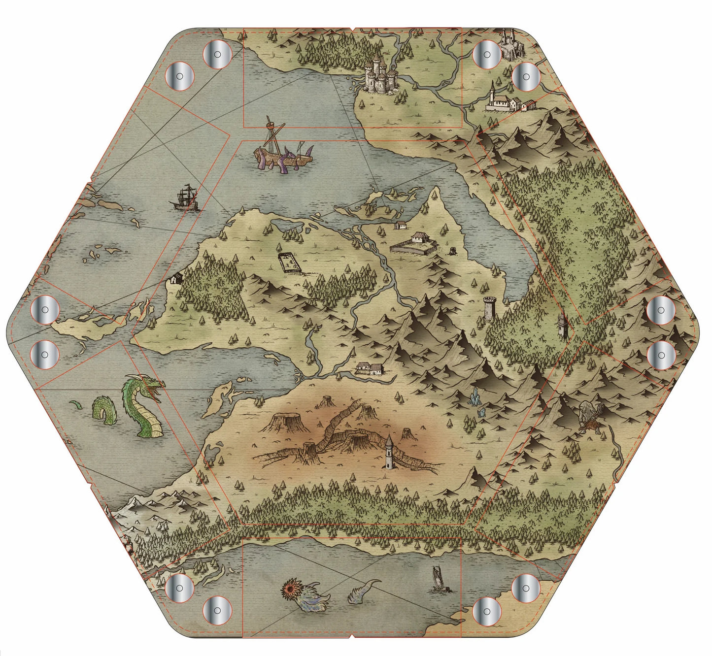 Baron of Dice Old Fantasy Old Map – Würfeltablett für Sole Ring