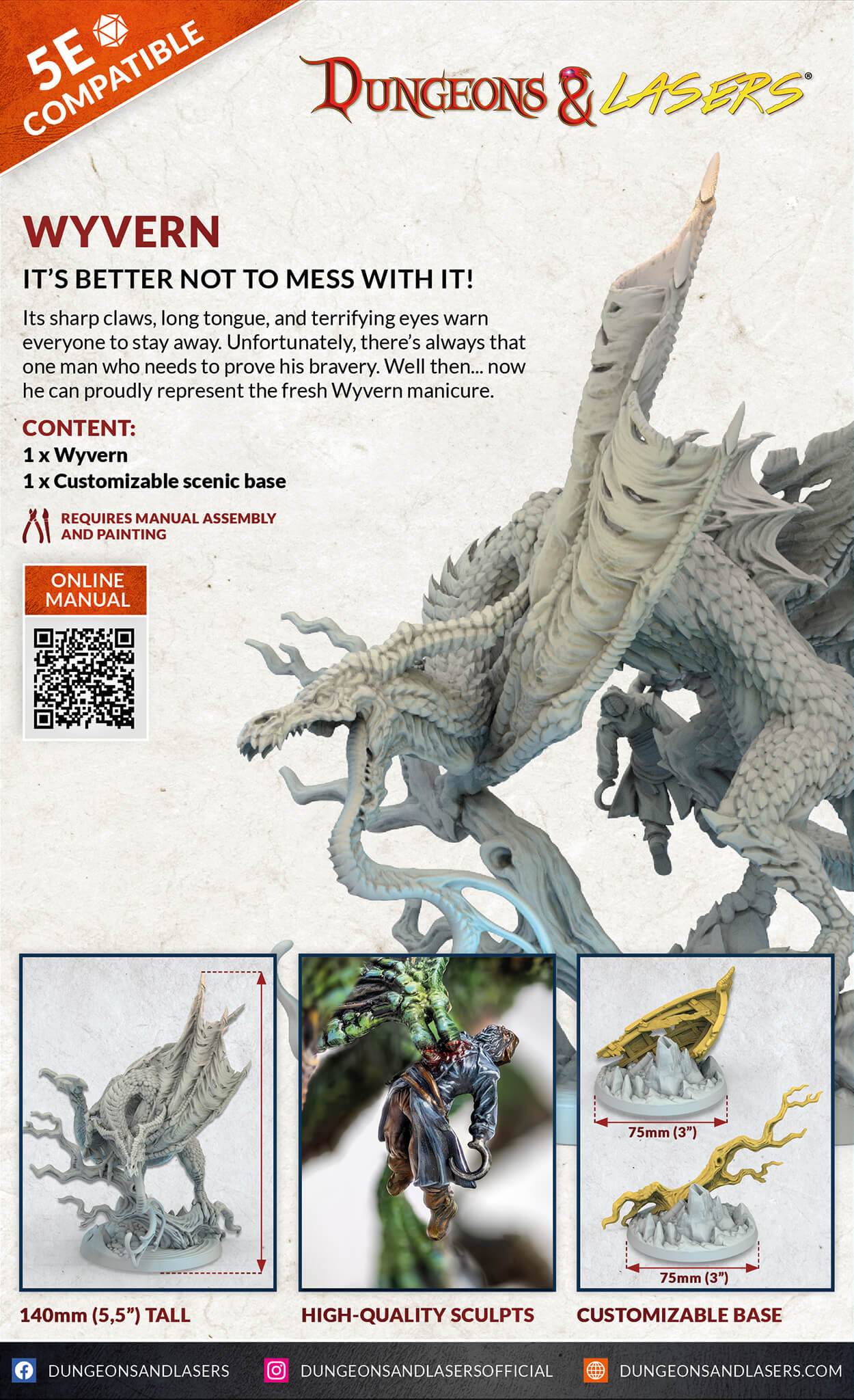 D&L Wyvern Drachen Monster Miniatur Archon Studio Neu