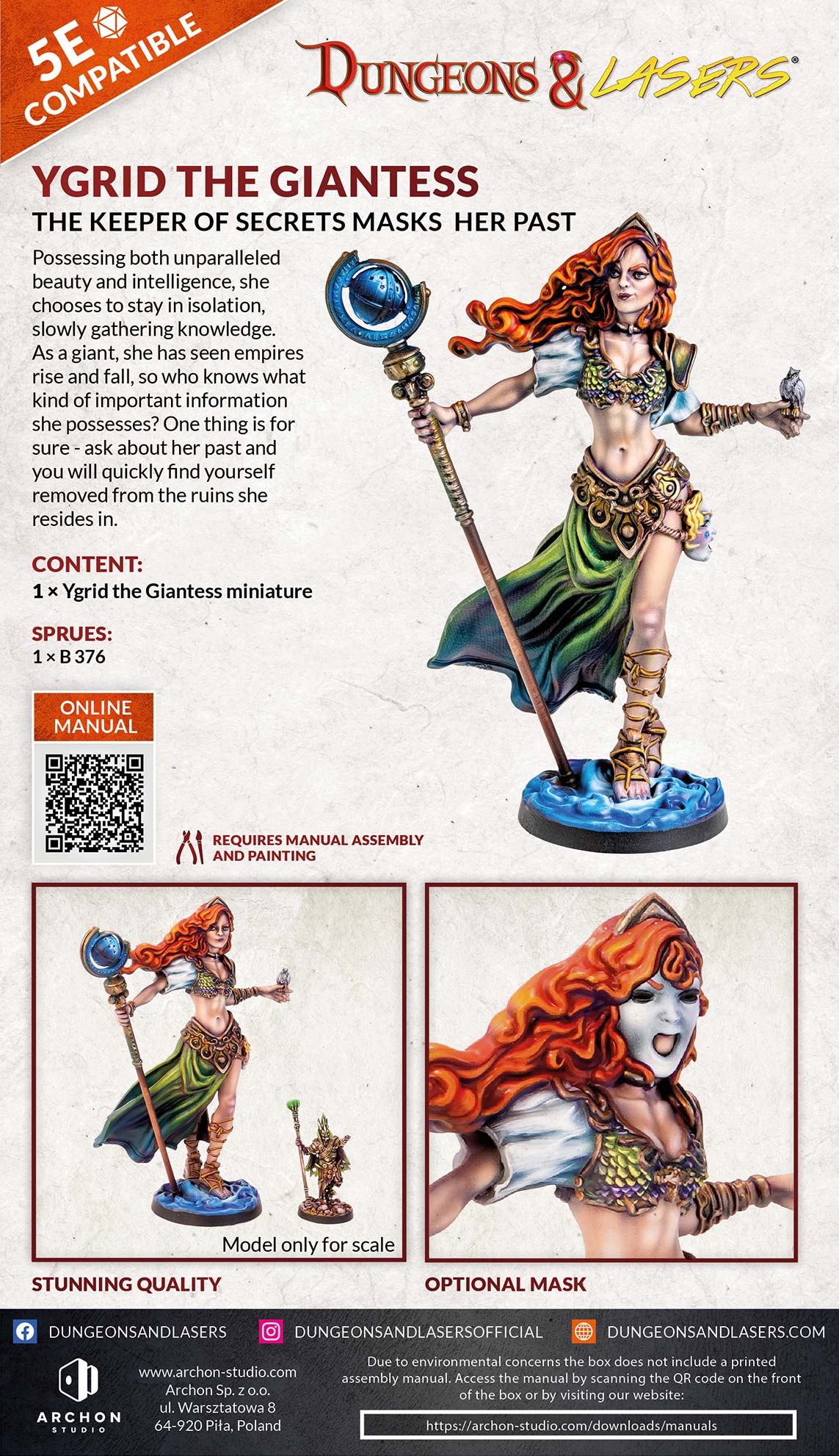 D&L Ygrid the Giantess Riesin Miniatur 5e Archon Studio