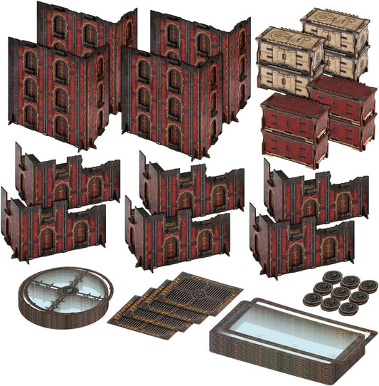 Jucoci Tabletop Terrain WTC-01 (Rot) – Modulares Gelände Set, 18 Teile