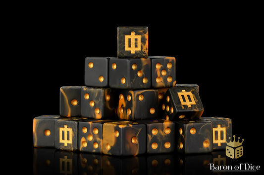 Baron of Dice Dwarven Lava Rune – 25 eckige Würfel für Fantasy Wargaming