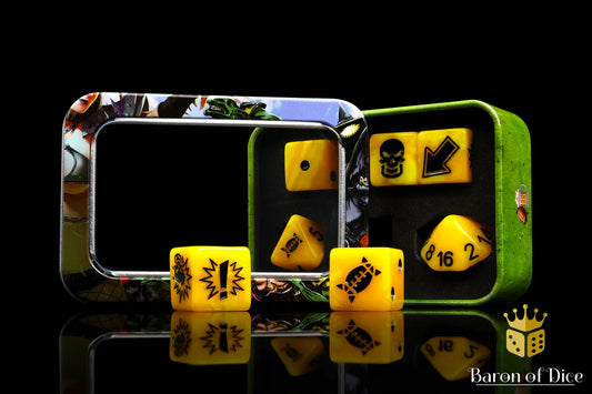 Baron of Dice Twilight – Spiked Football – 7-teiliges Würfelset für Bloody Football