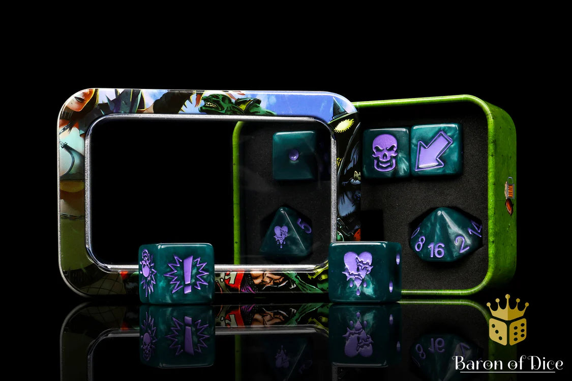 Baron of Dice Terror – Barbed Heart – 7-teiliges Würfelset für Bloody Football