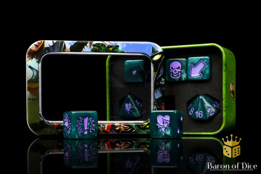 Baron of Dice Terror – Barbed Heart – 7-teiliges Würfelset für Bloody Football
