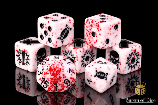 Baron of Dice Murderous – Spiked Football – 7-teiliges Würfelset für Bloody Football