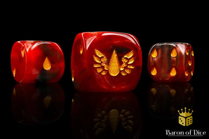 Baron of Dice Blood Drop – 25 runde Würfel für Sci-Fi Wargaming