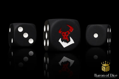 Baron of Dice Black Orcs – 25 runde Würfel für Sci-Fi Wargaming