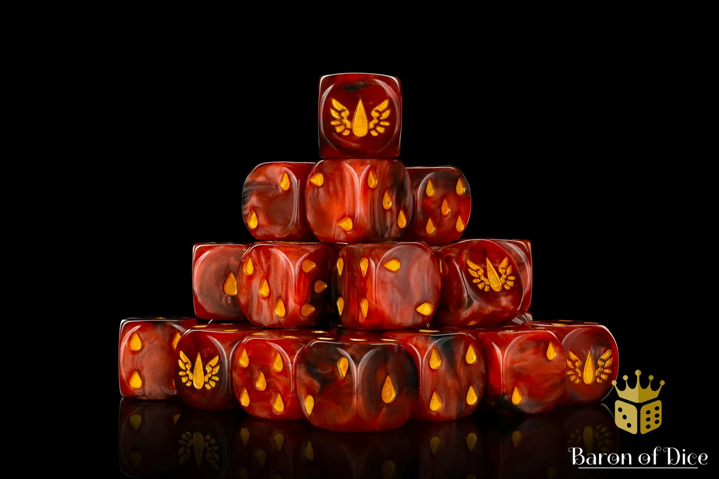 Baron of Dice Blood Drop – 25 runde Würfel für Sci-Fi Wargaming