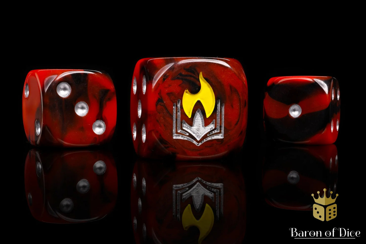 Baron of Dice Scorched Book – 25 runde Würfel für Sci-Fi Wargaming