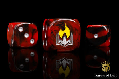 Baron of Dice Scorched Book – 25 runde Würfel für Sci-Fi Wargaming