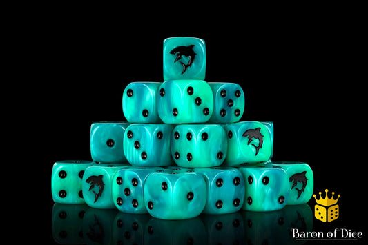 Baron of Dice Carcharodon – Great White Shark – 25 runde Würfel für Sci-Fi Wargaming