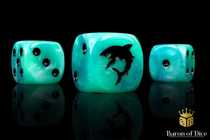 Baron of Dice Carcharodon – Great White Shark – 25 runde Würfel für Sci-Fi Wargaming