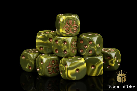 Baron of Dice Disease – 25 runde Würfel für Sci-Fi Wargaming