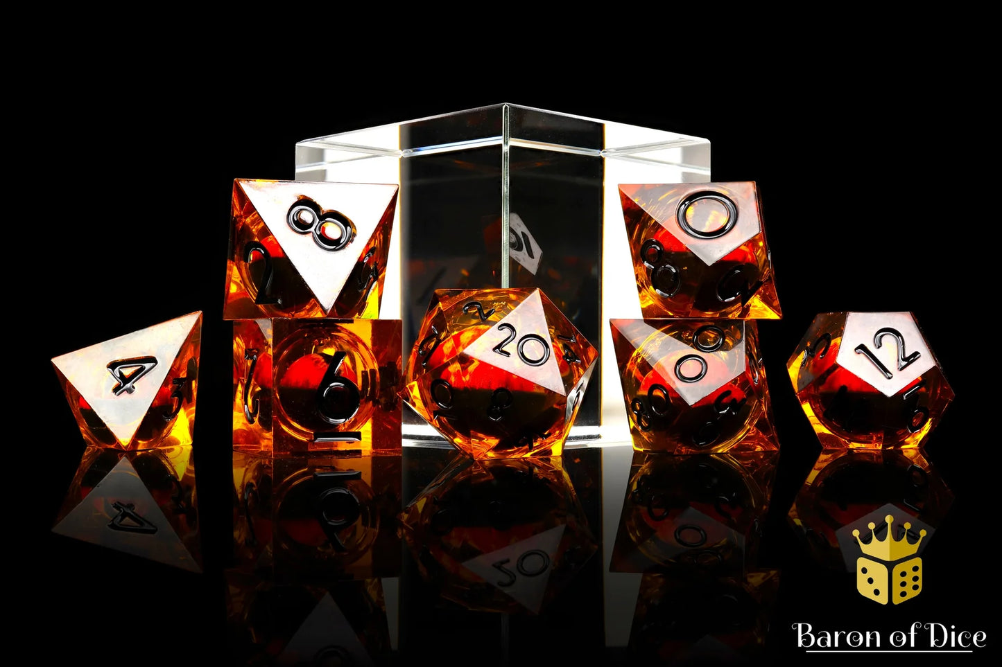 Baron of Dice Evil Eye Liquid Core – 7-teiliges RPG-Würfelset Sharp Corner