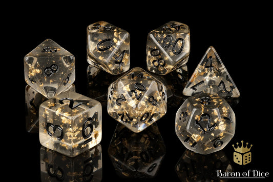 Baron of Dice Fools Gold – 7-teiliges RPG-Würfelset Round Corner