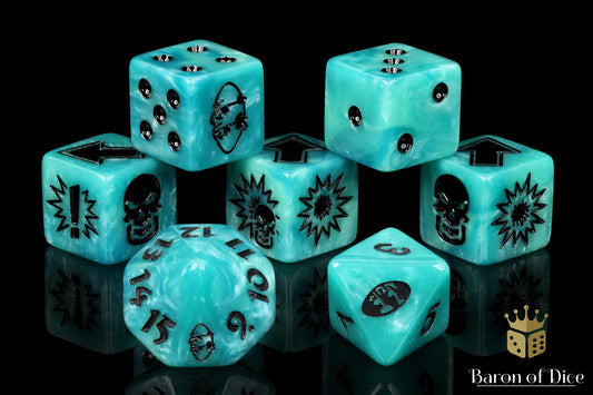 Baron of Dice Ethereal – Wood Elves – 7-teiliges Würfelset für Bloody Football