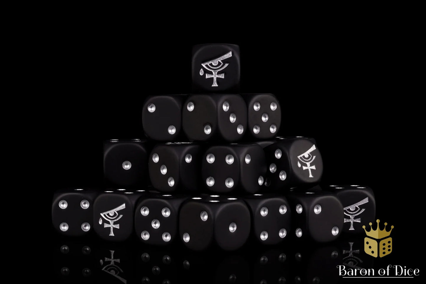 Baron of Dice Eye of Isha – Black – 25 runde Würfel für Sci-Fi Wargaming