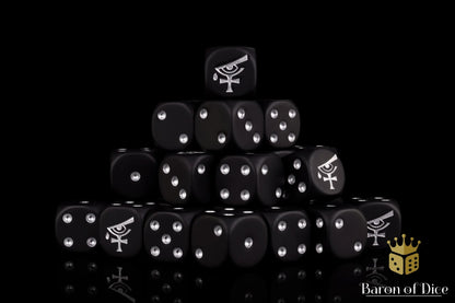 Baron of Dice Eye of Isha – Black – 25 runde Würfel für Sci-Fi Wargaming
