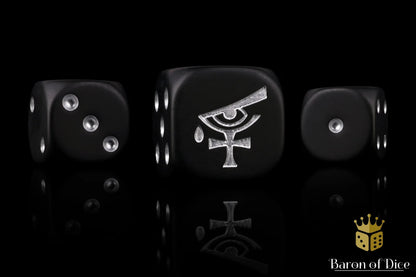 Baron of Dice Eye of Isha – Black – 25 runde Würfel für Sci-Fi Wargaming