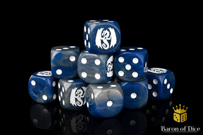 Baron of Dice Storm Dragon – 25 runde Würfel für Fantasy Wargaming