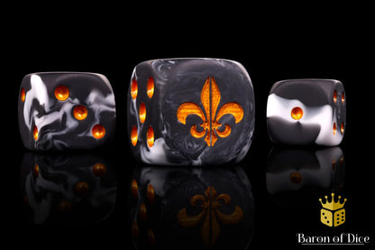 Baron of Dice Fleur De Lis – Heritage – 25 runde Würfel für Sci-Fi Wargaming