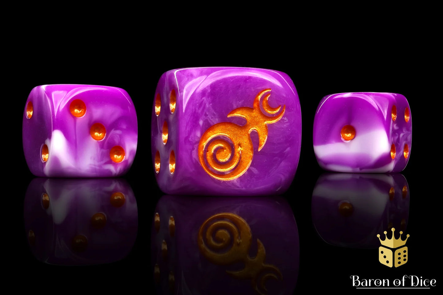 Baron of Dice Gluttony – Gold – 25 runde Würfel für Sci-Fi Wargaming