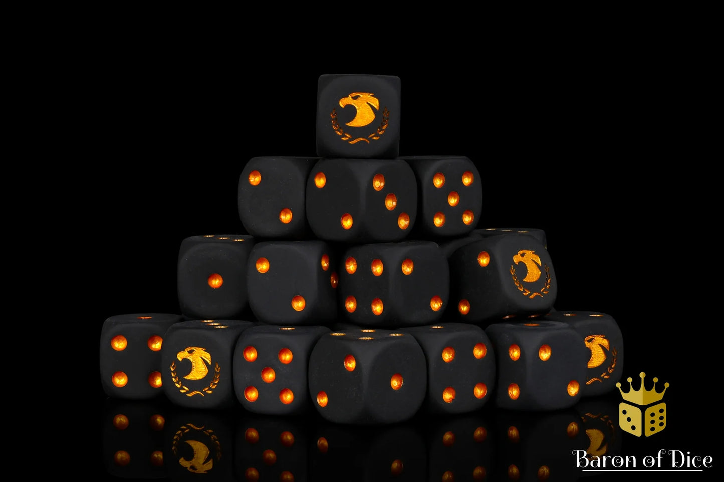 Baron of Dice Golden Eagle – 25 runde Würfel für Sci-Fi Wargaming