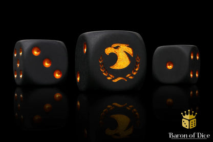 Baron of Dice Golden Eagle – 25 runde Würfel für Sci-Fi Wargaming