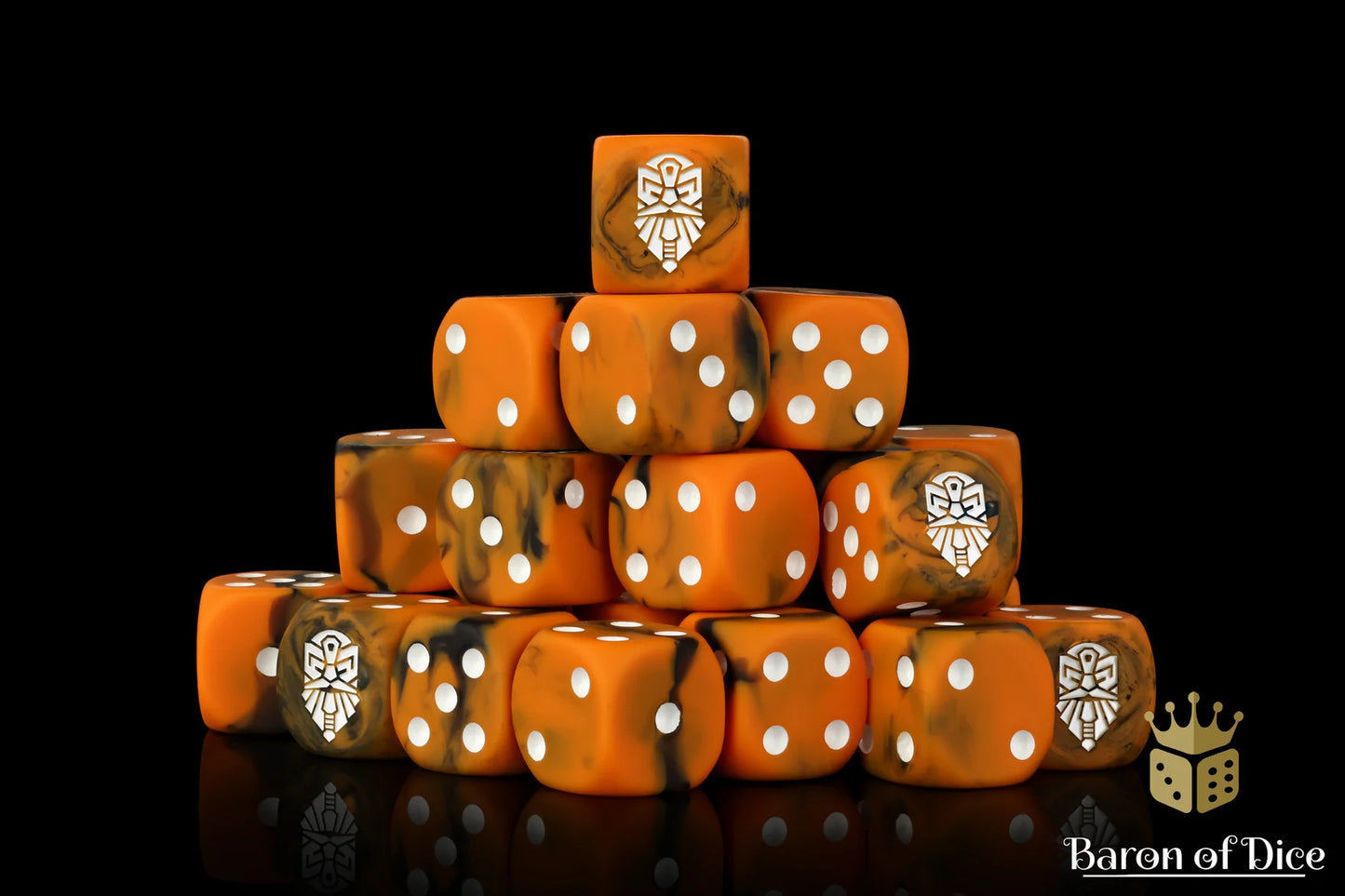 Baron of Dice Hearth Fire – 25 runde Würfel für Sci-Fi Wargaming