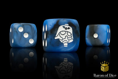 Baron of Dice Kloned Corps Dice – Helmet – 25 runde Würfel für Sci-Fi Wargaming