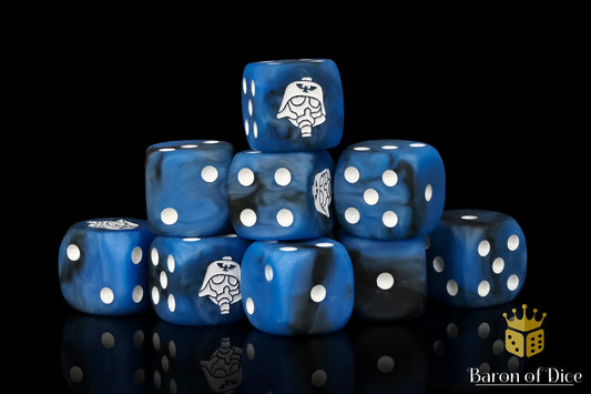 Baron of Dice Kloned Corps Dice – Helmet – 25 runde Würfel für Sci-Fi Wargaming