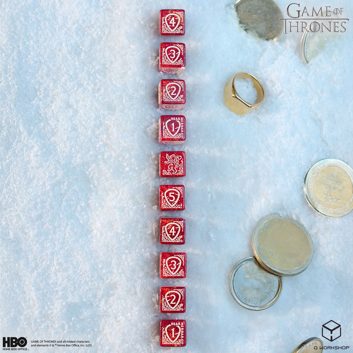 Game of Thrones. Lannister 10xD6 Dice Set.