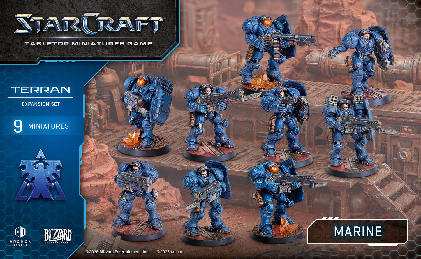 StarCraft® Marine – Terran Erweiterung | 9x Miniaturen | TMG Brettspiel