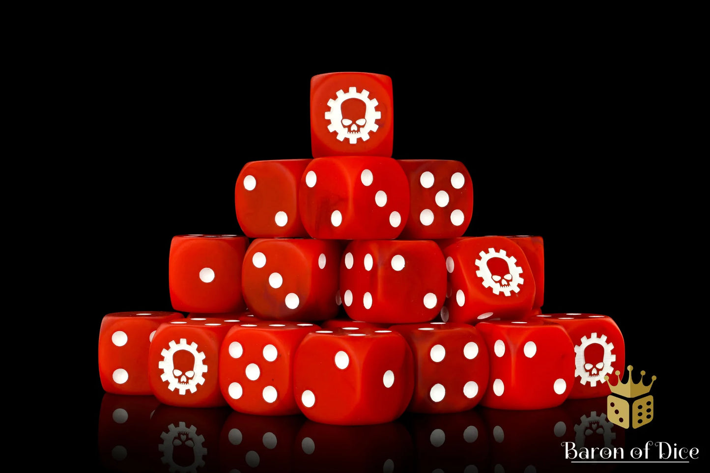 Baron of Dice Martian Red – 25 runde Würfel für Sci-Fi Wargaming