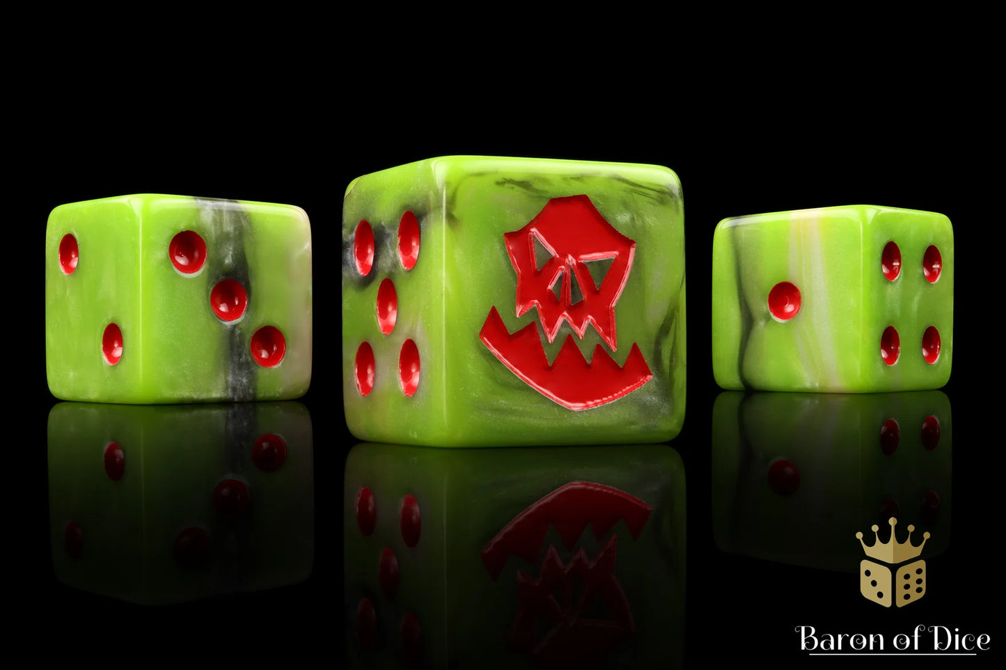 Baron of Dice Orc – Red – 25 eckige Würfel für Sci-Fi Wargaming