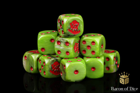 Baron of Dice Orc – Red – 25 rund Würfel für Sci-Fi Wargaming