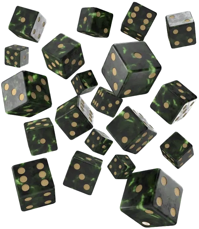 Full Pack of D6s: Bottle green & Gold
